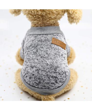 Pet Dog Cat Sweater Warm Dog Sweater Cat Clothes Fleece Pet Coat for Puppy S Gray