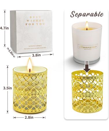 Fragrance Candle Gift Set for Women - 6 Large Soy Wax Candles 200 Hours Burn Time Perfect Valentine's Day Gift in Elegant White Glass - Buy Online on GoSupps.com