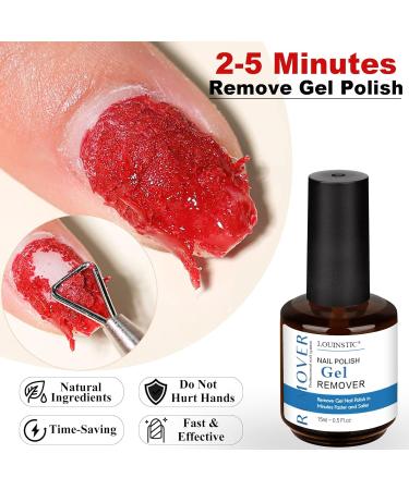LOUINSTIC Gel Nail Polish Remover - Fast No Soak/Wrap 2-5 Min Removal Professional Kit with Colorful Nail File & Pusher for Easy Gel Polish Removal - Buy Online on GoSupps.com