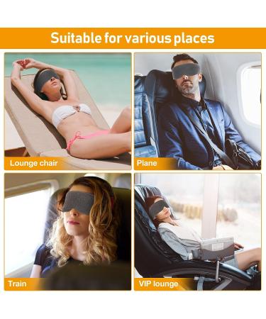 100% Cotton Blackout Sleep Mask - Soft & Comfortable Eye Cover for Men & Women | Light Blocking, Adjustable Blindfold for Airplane Travel - Misty Grey - Buy Online on GoSupps.com