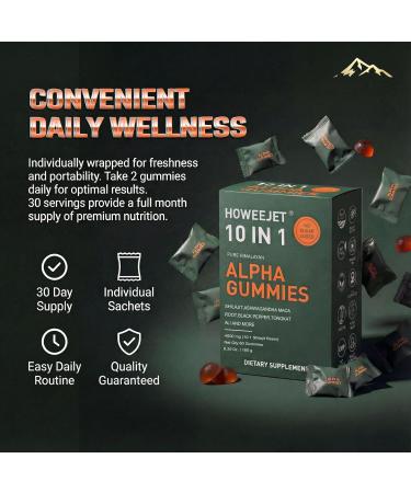 Himalayan Natural Shilajit Gummies for Men, 10-in-1 Alpha Gummies with 4000MG Pure Shilajit, Ashwagandha, Ginseng, Tongkat Ali & Maca Root, Sugar Free, Vegan, 60 Count - Buy Online on GoSupps.com