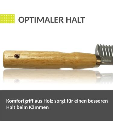 Mane Comb for Horse Donkey Made of Metal with Sturdy Wooden Handle (Wooden Handle) - Buy Online on GoSupps.com