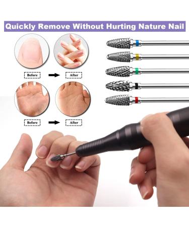 Fantexy Nail Drill Bits Set For Acrylic Nails 3/32 Inch Professional Tungsten Nail File Bits Nail Art Tools Manicure Pedicure Shapen Remove Tools Home Salon Use(5pcs) 5pcs-type 1 - Buy Online on GoSupps.com