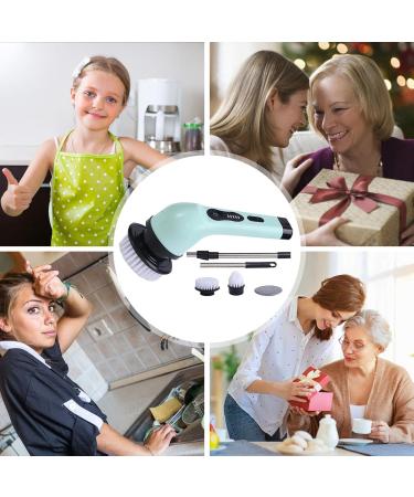 Electric Spinning Scrubber Power Shower Scrubber 2000mAh Waterproof Shower Scrubber with Long Adjustable Handle & Triple Brush Heads Electric Cleaning Brush for Tub Tile Floor Sink and Window Multifunctional Cleaning Brush (With 3 Green Heads) - Buy Online on GoSupps.com