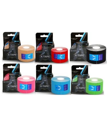 Kinesiology Tape for Physiotherapy Korean Kinesio Tape for Sports Injury Pain Relief Athletic Therapeutic Muscle Tape (2 Inch * 5.0 mtr) Pack of 6
