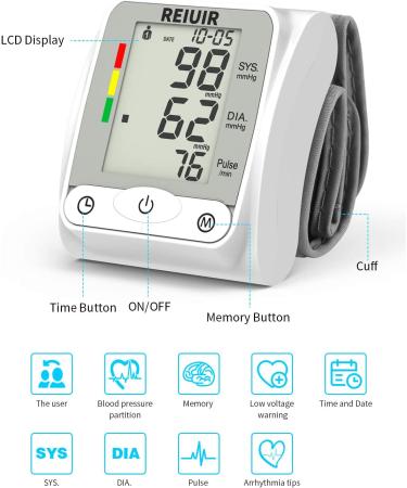 Wrist Blood Pressure Monitor with Large Cuff - Digital Automatic BP Machine for Home Use (Accuracy Upgrade) - Buy Online on GoSupps.com
