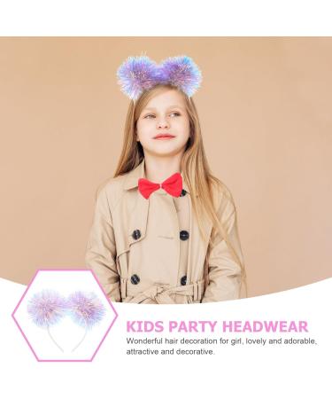 minkissy Foil Strips Pom Pom Headband Tinsel Pompom Ball Head Bopper Fluffy Ball Hair Loop Cosplay Hair Accessories for Christmass New Year Birthday Party Favors Purple - Buy Online on GoSupps.com