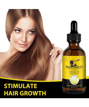HXTMKT Organic Black Seed Oil - Cold Pressed Cumin Oil for Hair Growth & Skin Care | 2 Fl Oz with Scalp Massage Comb - Buy Online on GoSupps.com