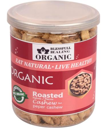 Blessfull Healing Organic Natural Vegan Pepper Roasted Halves/Pieces Cashew Nuts Crunchy Kaju 300 Gram - Buy Online on GoSupps.com