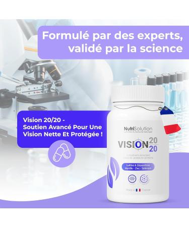 Vision 20/20: Natural Eye Health Supplement with Blueberry Lutein and Zeaxanthin - Promotes Clear Vision - 30 Vegan Capsules - Buy Online on GoSupps.com