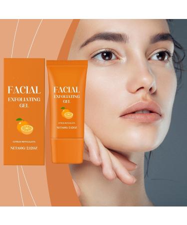 2PCS Orange facial Exfoliating Gel Deep Cleansing Exfoliation Face Scrub - Hydrating Daily Face Wash Gentle Scrub for Pore Facial Wash Moisturizing and Rejuvenating with Vitamin C for Women 60g - Buy Online on GoSupps.com