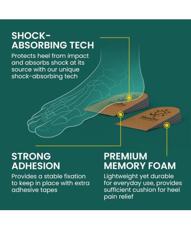 Welnove 4-Layer 1 Inch Adjustable Shoe Heel Lift Inserts for Plantar Fasciitis & Leg Length Discrepancy - Brown, Large (1 Pair) - Buy Online on GoSupps.com
