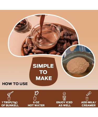 Bunkell Mushroom Hot Cocoa Adaptogenic Mushroom with Reishi L-Theanine Chicory Melatonin & Glycine Melatonin Sleep Hot Cocoa Supplement for Sleep and Stress Support 25 Servings 1 Pack - Buy Online on GoSupps.com