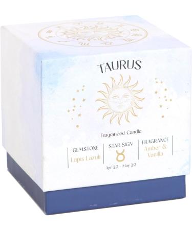 Buy Taurus Zodiac Candle - Amber & Vanilla Lapis Lazuli Infused for Self-Confidence | Spiritual Gift for Transformation - Buy Online on GoSupps.com