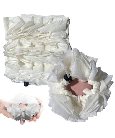 Bath Sponge & Loofah Set: 2Pcs Fast Foaming Bath Balls - Exfoliating Scrubber for Body & Face - Perfect for Home & Travel - Buy Online on GoSupps.com
