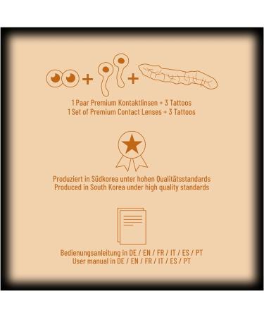 Funzera Halloween White UV Vampire Colored Contact Lenses - Non-Prescription Easy-to-Use 2 Pieces (1 Pair) - Glow Under Black Light! - Buy Online on GoSupps.com