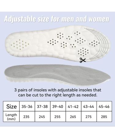 3 Pairs Orthopedic Insoles for Men & Women - Arch Support Shoe Inserts for Flat Feet & Plantar Fasciitis - Soft Breathable Design for Sports & Work - Size 43-44 - Buy Online on GoSupps.com