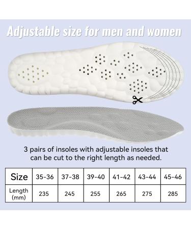 3 Pairs Orthopedic Insoles for Men & Women - Arch Support Shoe Inserts for Flat Feet & Plantar Fasciitis - Soft Breathable Foot Pain Relief in Size 39-40 - Buy Online on GoSupps.com