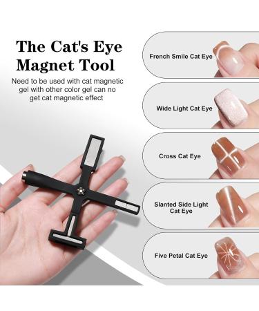 Buy Nail Magnet Set - Multifunctional Cross Cat Eye Tool & Silicone Protective Shell for Stunning Nail Art | Magnetic Nail Design Accessories (Black) - Buy Online on GoSupps.com