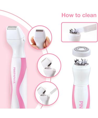 Shop 4-in-1 Electric Razors for Women - Bikini Trimmer Cordless Shaver for Face Legs & Pubic Hair Pink/White - Buy Online on GoSupps.com