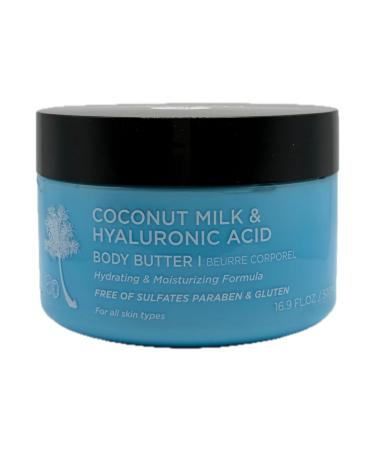 L LUSETA Coconut Milk & Hyaluronic Acid Body Butter Hydrating & Moisturizing Formula 16.9 fl oz