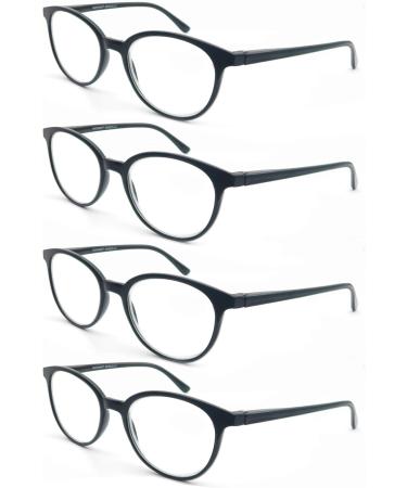 Buy MODFANS Set of 4 Round Reading Glasses for Men & Women - High Quality Comfortable Fashionable +3.50 (4 Black) - Perfect Reading Aid - Buy Online on GoSupps.com