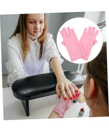 Housoutil 1 Pair Nail Gloves Gel Sun Gloves Fingerless Gloves Nail Art Accessory Fingerless Driving Gloves Nail Uv Protection Gloves for Women Moisturizing Spandex Pink Nail Polish - Buy Online on GoSupps.com