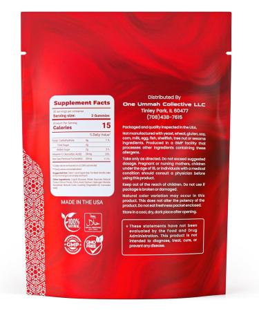 Halal Certified Iron Gummies - Vegan Iron 20mg Gummy Supplement with Vitamin C - Non-Constipation High Absorption & Accurate Dosing - 60 Count Tasty Berry Flavor - Buy Online on GoSupps.com