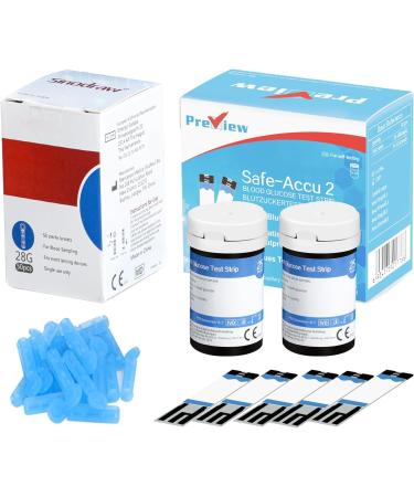 Buy Preview Blood Glucose Test Strips x 100 - No Coding for Safe Accu2 Meter | International Shipping Available - Buy Online on GoSupps.com