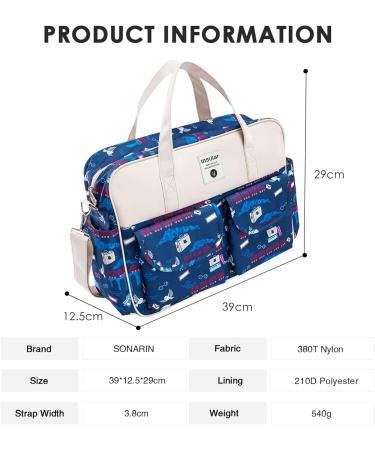SONARIN Large Capacity Waterproof Baby Changing Bag - Magic School Theme - Buy Online on GoSupps.com