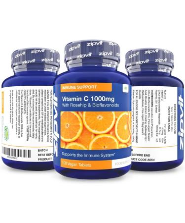 Vitamin C 1000mg with Bioflavonoids Vegan Tablets | Immune Support & Energy Boost | 100 Tablets - Buy Online on GoSupps.com
