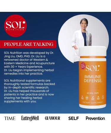 Immune Defense Supplement: Clears Allergens, Builds Strong Immune System, 15X More Powerful, Astragalus, Goto Kola, Andrographis, 60 Easy-to-Swallow Capsules, SOL Nutrition - Buy Online on GoSupps.com