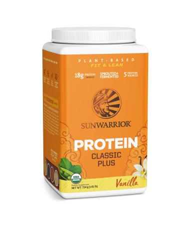 Sunwarrior Classic Plus Protein Organic Plant Based Vanilla 1.65 lb (750 g)