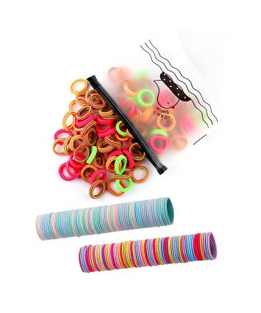 300 pieces of hair tie from Laicky for babies toddlers girls elastic black colorful small rubber bands ponytail holder not harmful to the hair (color C)