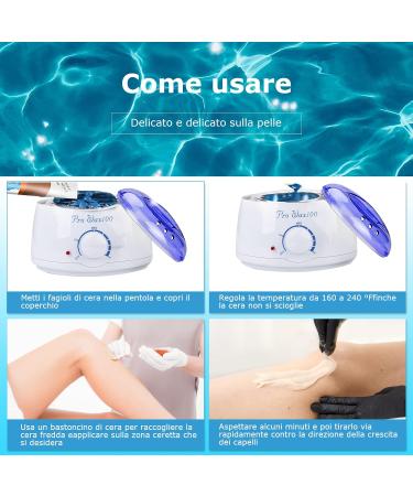 Ultimate Waxing Kit: Electrical Wax Warmer & 4x100g Wax for Effortless Hair Removal - Complete Set with 20 Scrapers - Buy Online on GoSupps.com