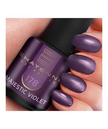 SHAYENNE Made in Germany Shellac Gel Nail Polish 15 ml for UV LED Lamp | 178 Majestic Violet Purple | Gel Nail Polish for UV Nail Lamp | LED Nail Polish Gel Polish Nail Gel