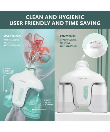 Nascool Electric Nasal Irrigation System with 50 Salt Packets 2 Modes Nose Cleaner with SelfCleaning & Auto Waste Collection Function for Sinus Relief Runny Nose Nasal Congestion Itching Nose - Buy Online on GoSupps.com
