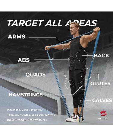 ELVIRE Fabric Resistance Bands Set for Women - 3 Exercise Bands for Working Out, Glute & Leg Bands - Long Blue & Black - Buy Online on GoSupps.com