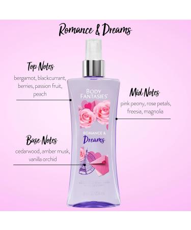 Body Fantasies Signature 8 Fluid Ounce Body Sprays Romance and Dreams & Fresh White Musk Scents - Buy Online on GoSupps.com