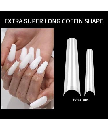 Shop Woshilaods 240 PC Extra Long Artificial Nails - Ballerina & French Tips for Salon Quality DIY Manicures - Buy Online on GoSupps.com