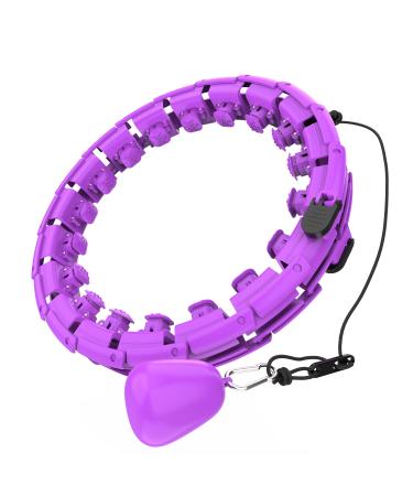 skayddb Weighted Smart Hoola Hoop, Smart 24 Sections Detachable Hoola Hoop, Suitable for Adults and Children purple