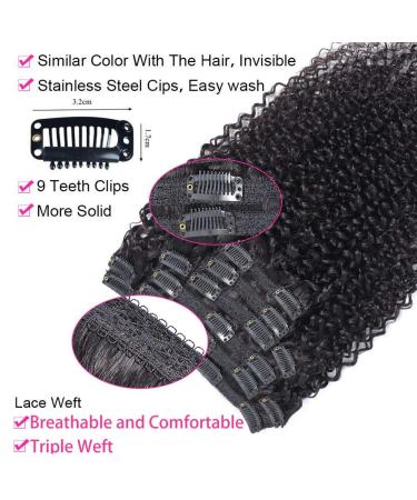 Urbeauty Kinky Curly Clip In Hair Extensions for Black Women - 10 Inch Human Hair 3c 4a Curly Extensions (Pack of 1) - Buy Online on GoSupps.com