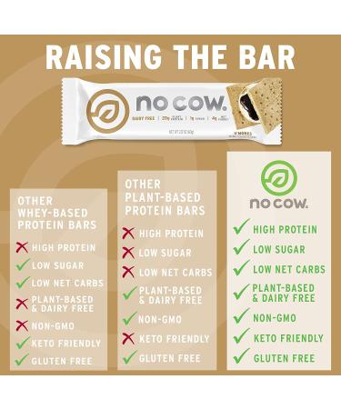 No Cow Protein Bar S'mores - 2.12 oz | Dairy-Free, High-Protein Snack - Buy Online on GoSupps.com