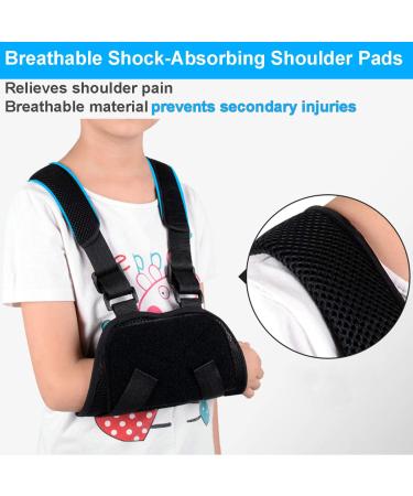 DouHeal Medical Kids Arm Sling - Breathable, Adjustable Toddler Arm Support for Broken Fractured Arm & Shoulder Injury - Pediatric Rotator Cuff and Elbow Immobilizer Band in Black - Buy Online on GoSupps.com