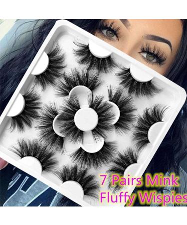 7 Pairs 8D False Eyelashes 25mm Long Handmade Faux Mink Lashes Natural Wispy Cross Fluffy Eyelashes Extension Dramatic Woman' Fashion Beauty Makeup - Buy Online on GoSupps.com