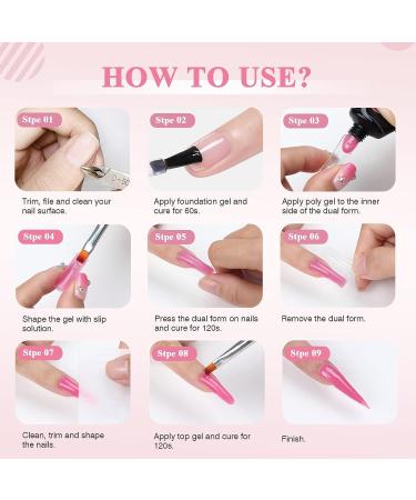 SAVILAND 3.53oz Pink Poly Gel Nail Kit for Salon and DIY Manicures - Buy Online on GoSupps.com