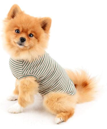 Paidful British Dog Shirt - Soft Cotton Striped Vest for Puppies & Kittens | Summer T-Shirt for Chihuahua & Yorkie | Size S - Back Length 20cm Bust 32cm - Buy Online on GoSupps.com