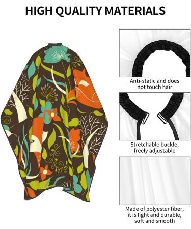 Professional Haircut Cape - Fox Flowers Hairdressing Salon Cape with Adjustable Snap Closure | International Shipping Available - Buy Online on GoSupps.com