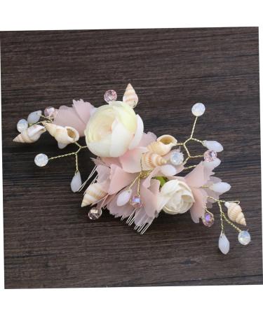 FRCOLOR Silk Yarn Hair Comb Wedding Hair Comb Bridal Hair Comb Bride Headpieces for Wedding Bridal Headpiece Comb for Bridal Tiara Hair Comb for Bride Accessories Pink Women's Shell - Buy Online on GoSupps.com