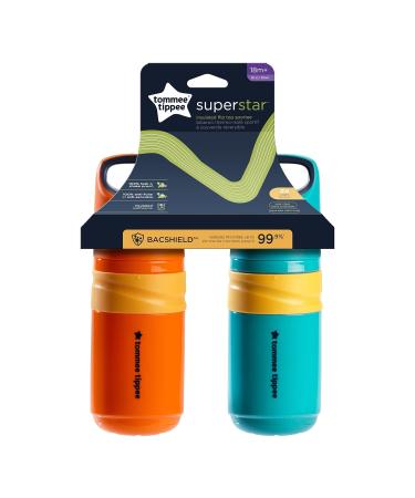 Tommee Tippee Superstar Insulated Flip Top Sportee Straw Cup 18m+ 11oz 2 Pack | Leak and Shake Proof Anti-Microbial Spout Blue & Orange - Buy Online on GoSupps.com